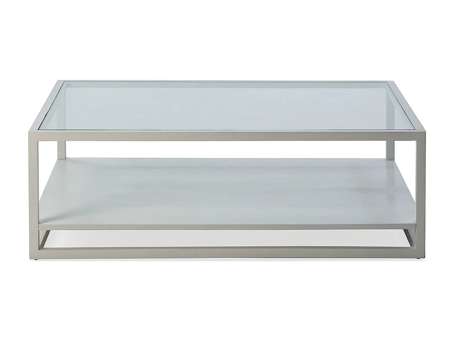 Table basse verre et bois de cèdre gris voilé design moderne