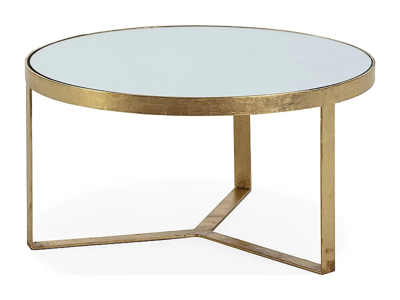 Table basse dorée miroir design élégant en métal raffiné