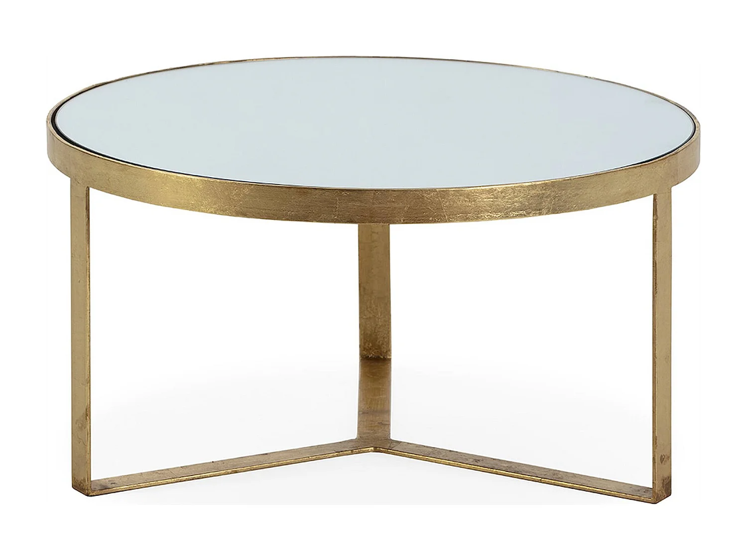 Table basse dorée miroir design élégant en métal raffiné