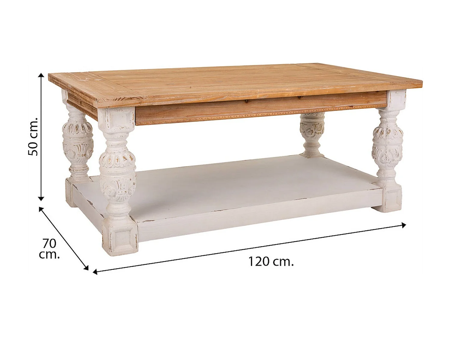 table basse romantique en bois coloré pour salon chaleureux