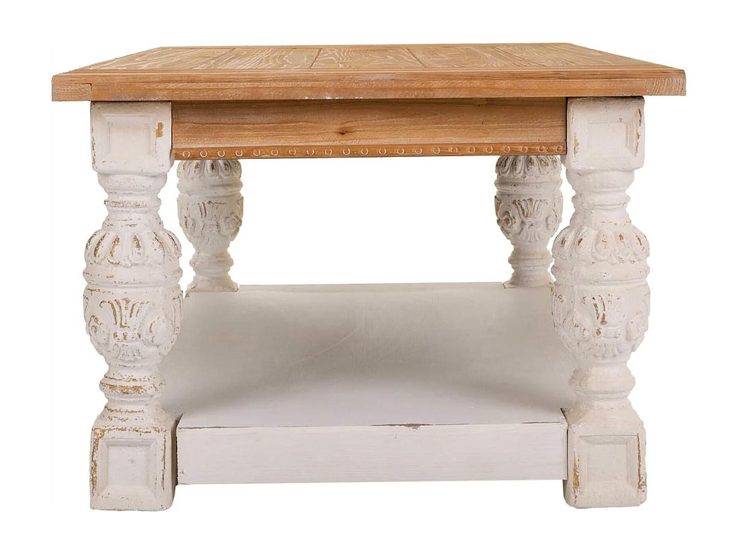 table basse romantique en bois coloré pour salon chaleureux