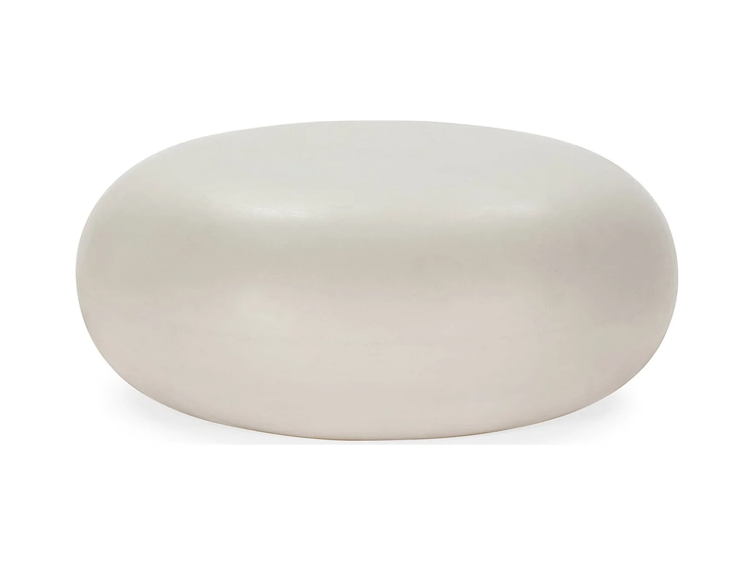 Table basse ronde effet ciment blanc style contemporain épuré