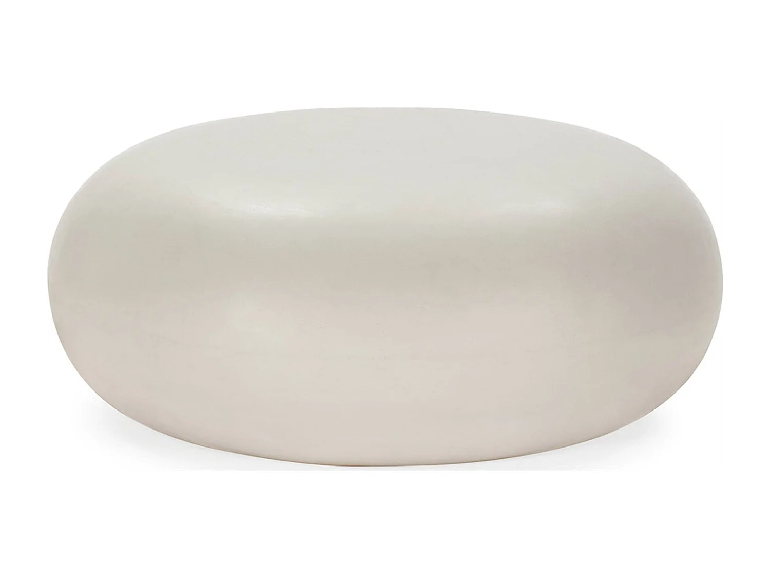 Table basse ronde effet ciment blanc style contemporain épuré