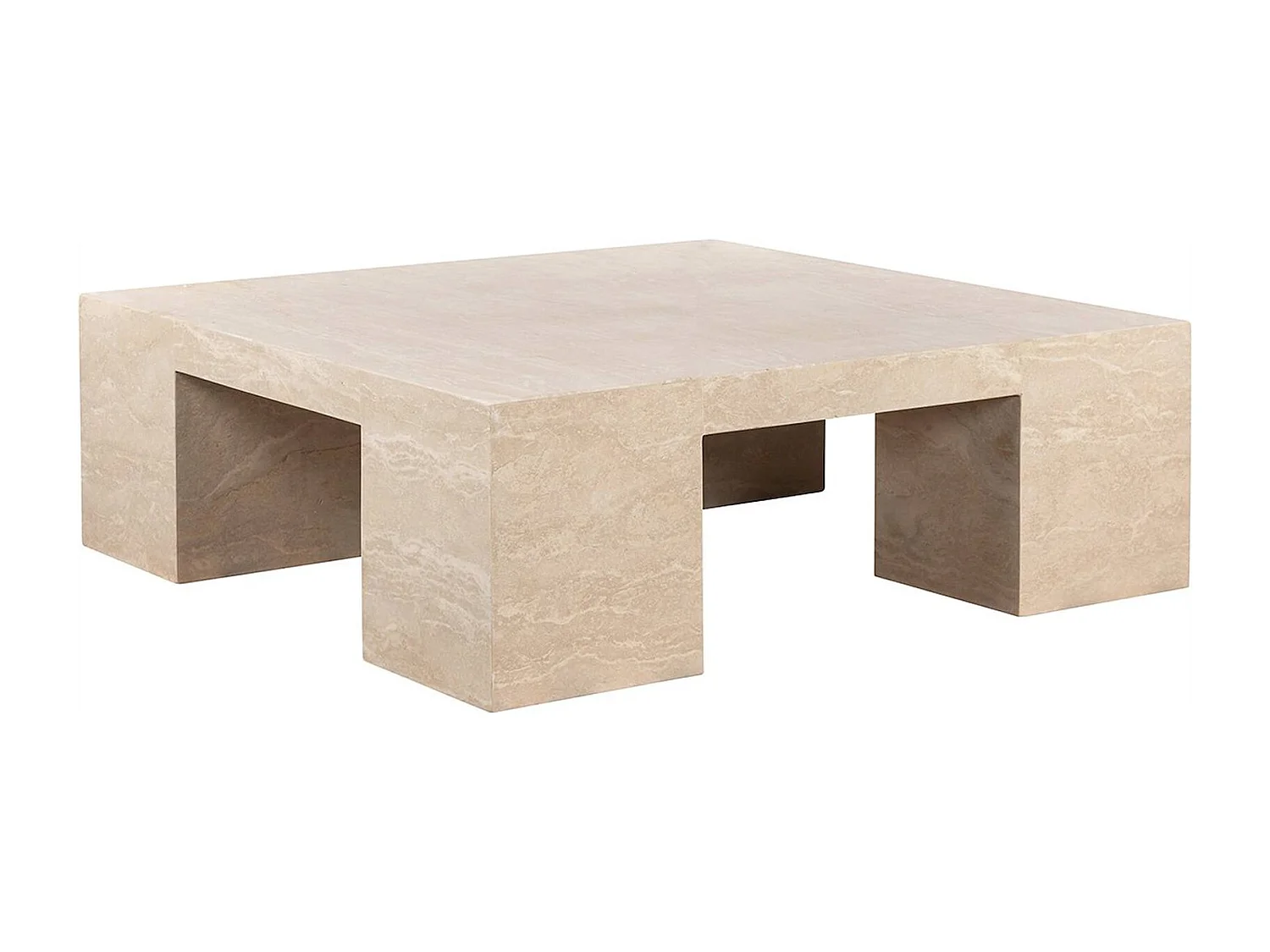 Table basse design travertin beige élégance contemporaine