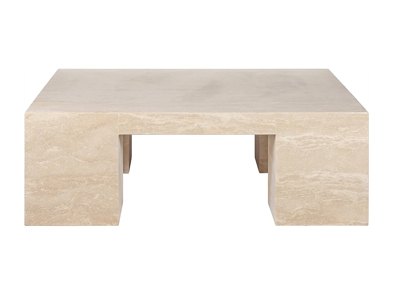 Table basse design travertin beige élégance contemporaine