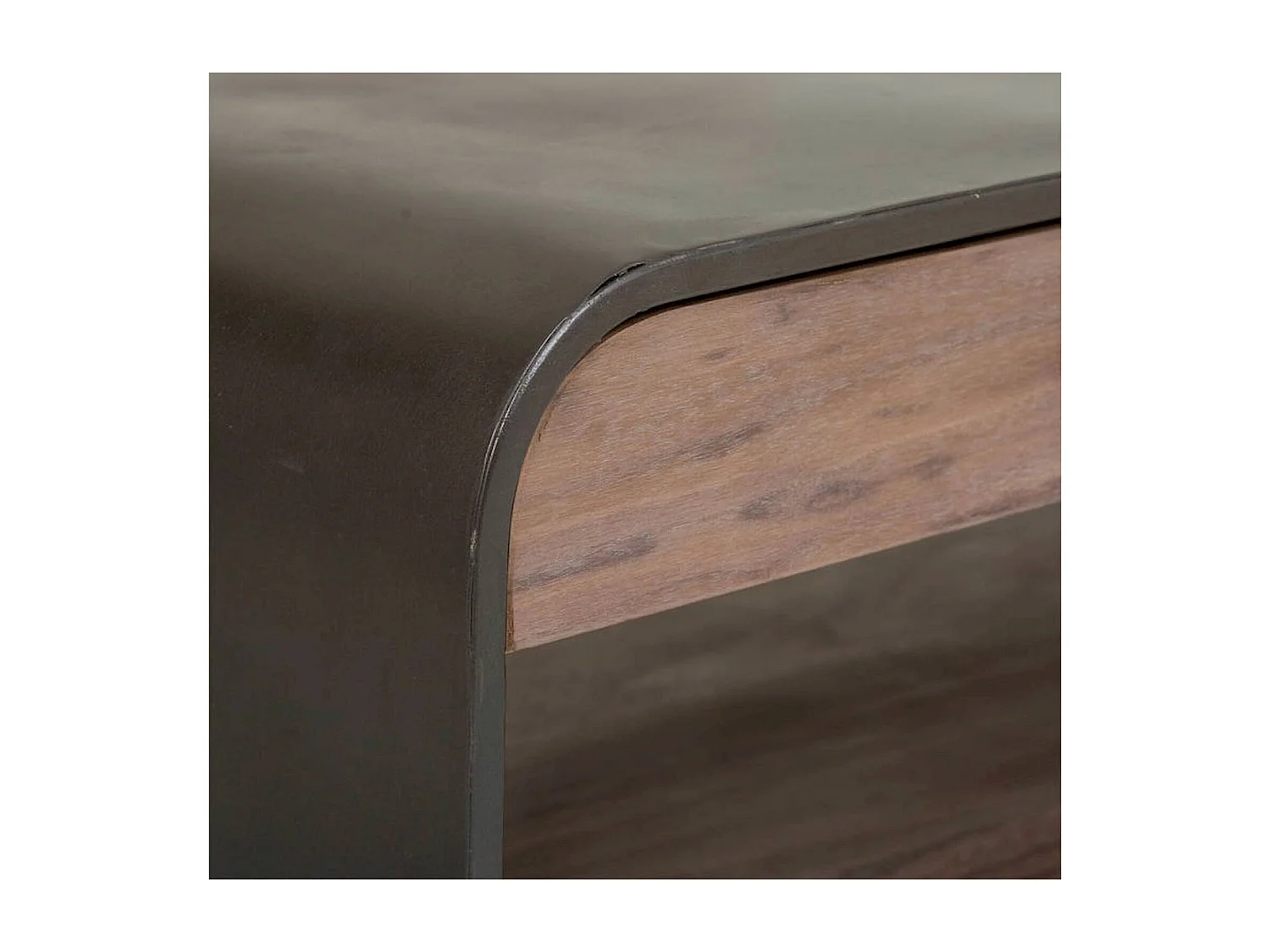 Table basse bois et métal noir style industriel élégant