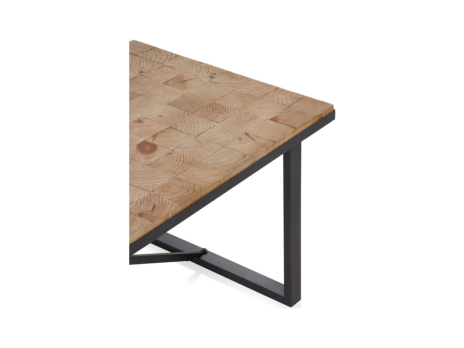 Table basse bois naturel et métal style contemporain