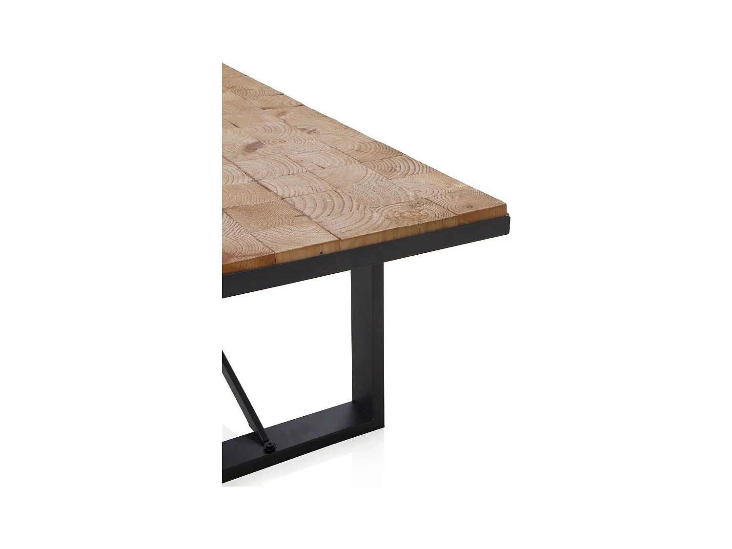 Table basse bois naturel et métal style contemporain