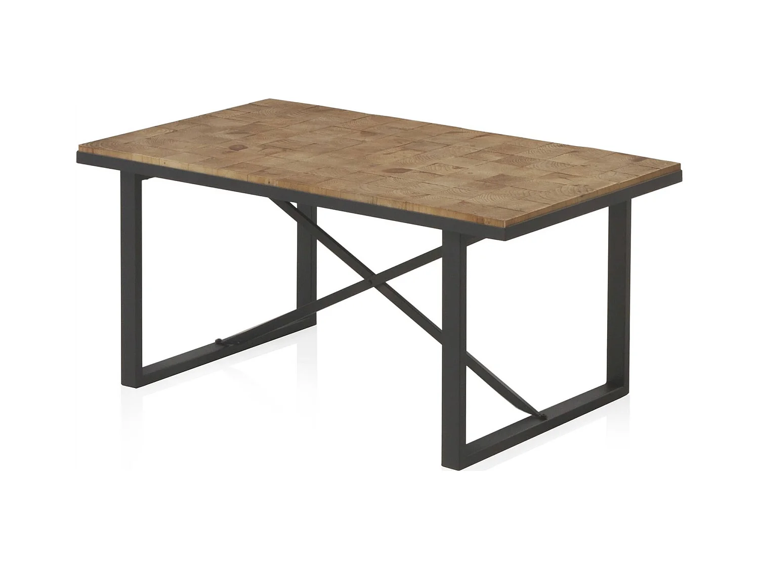 Table basse bois naturel et métal style contemporain
