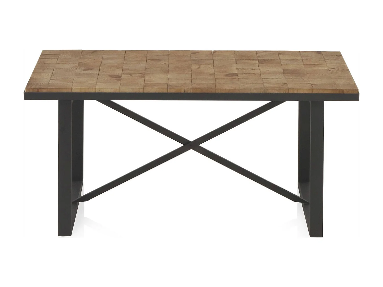 Table basse bois naturel et métal style contemporain