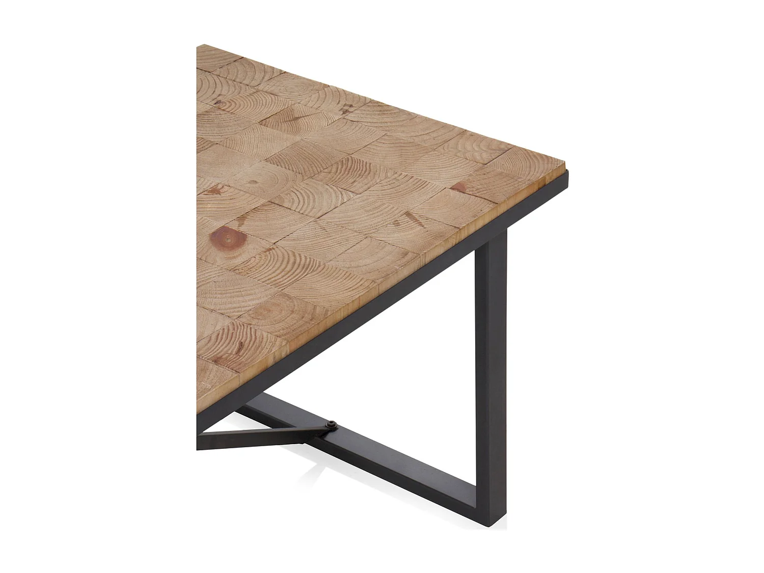 Table basse bois naturel et métal style contemporain