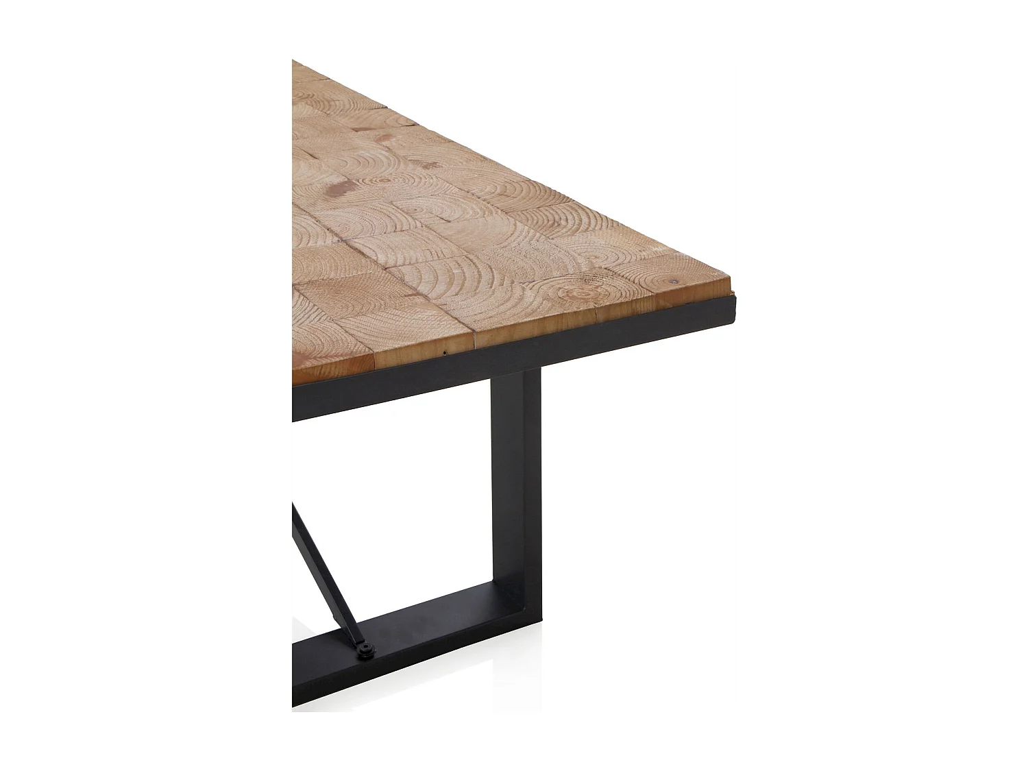 Table basse bois naturel et métal style contemporain
