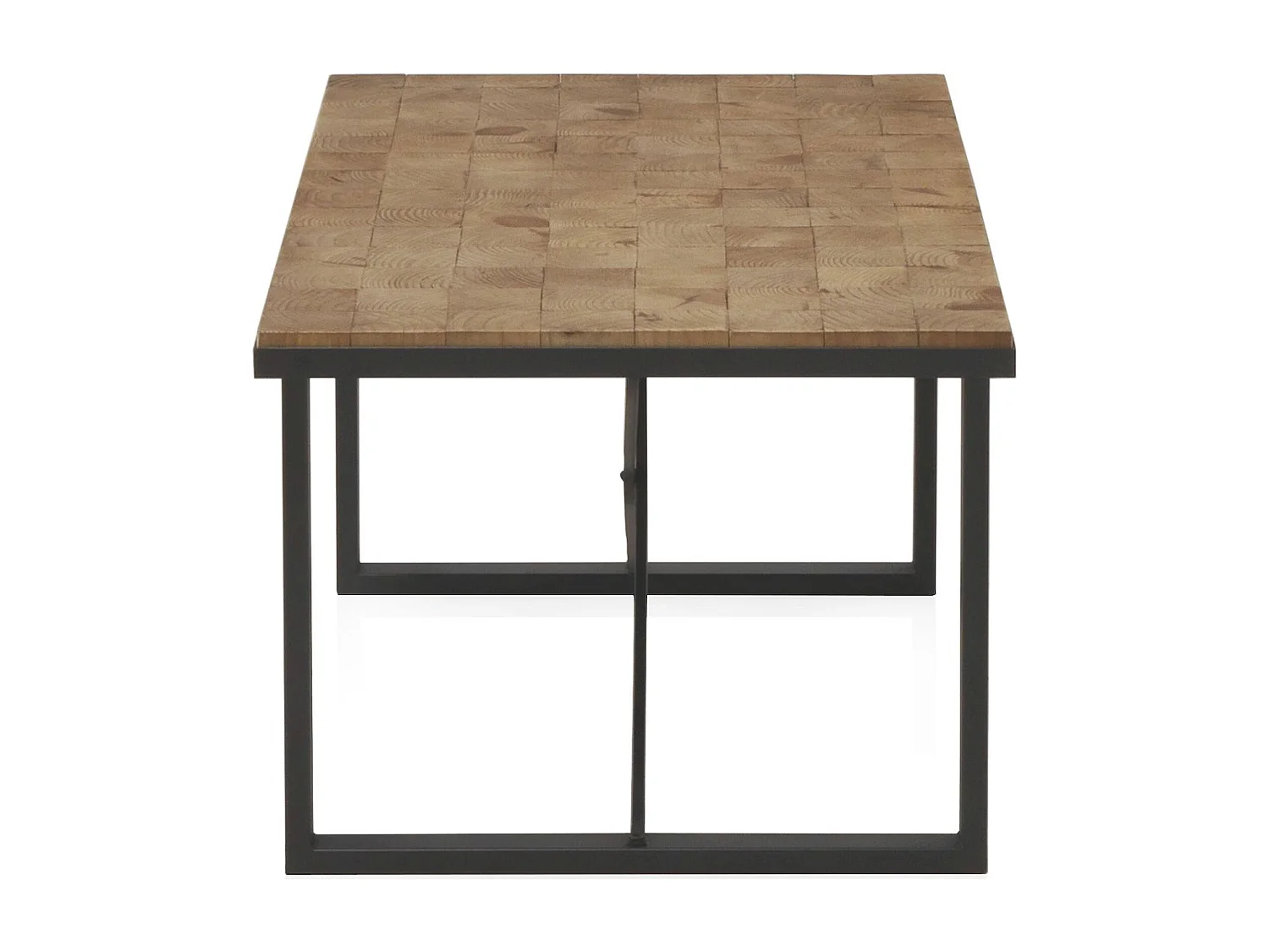 Table basse bois naturel et métal style contemporain