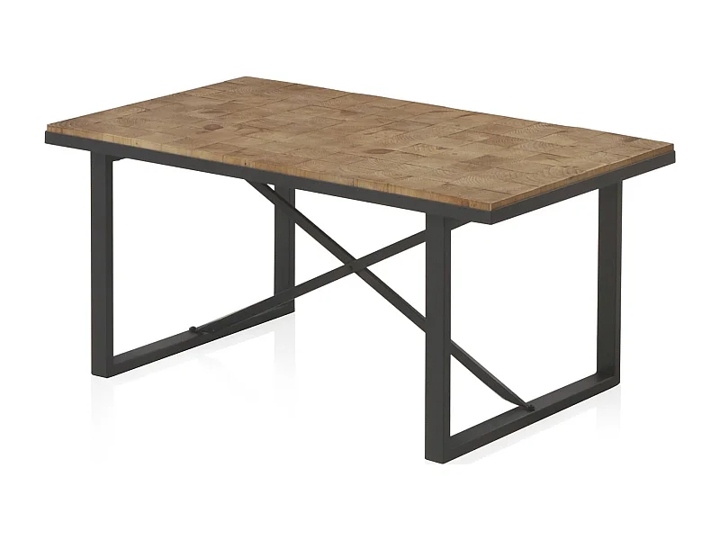 Table basse bois naturel et métal style contemporain