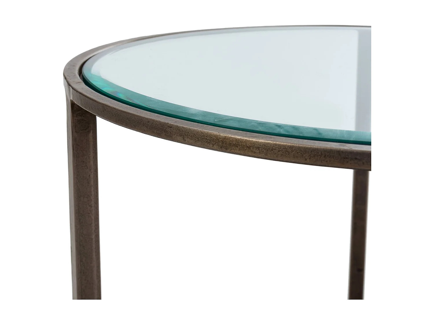 Table à café doré antique en métal et verre avec plateau décoratif