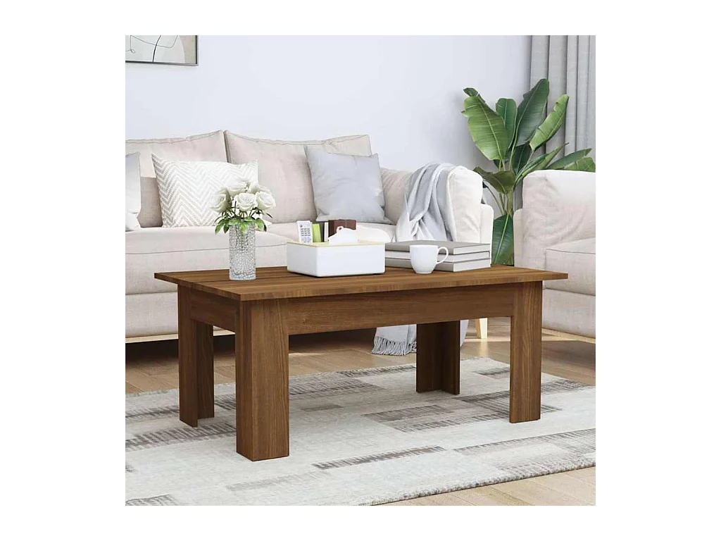 Table basse Chêne marron 100x60x42 cm Bois d'ingénierie
