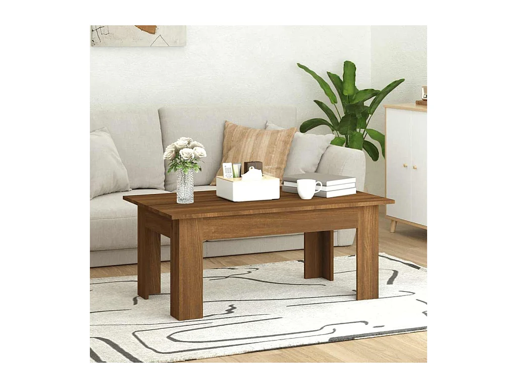 Table basse Chêne marron 100x60x42 cm Bois d'ingénierie