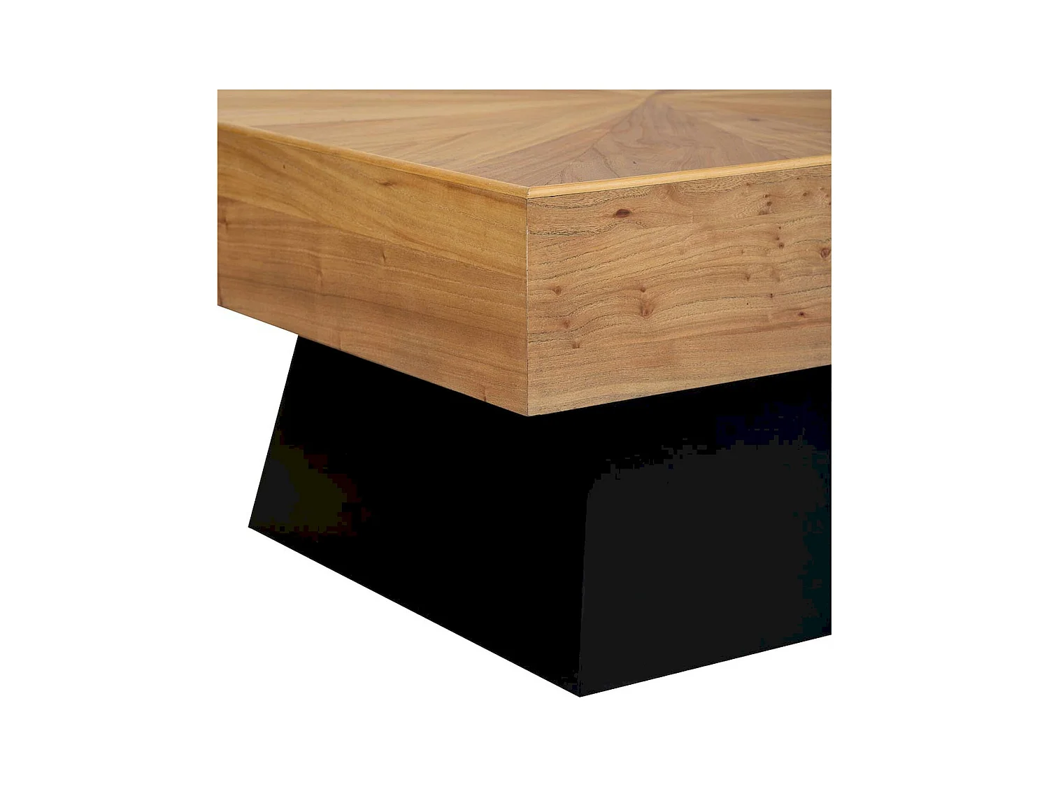 table dappoint carrée bois naturel et métal noir contemporain