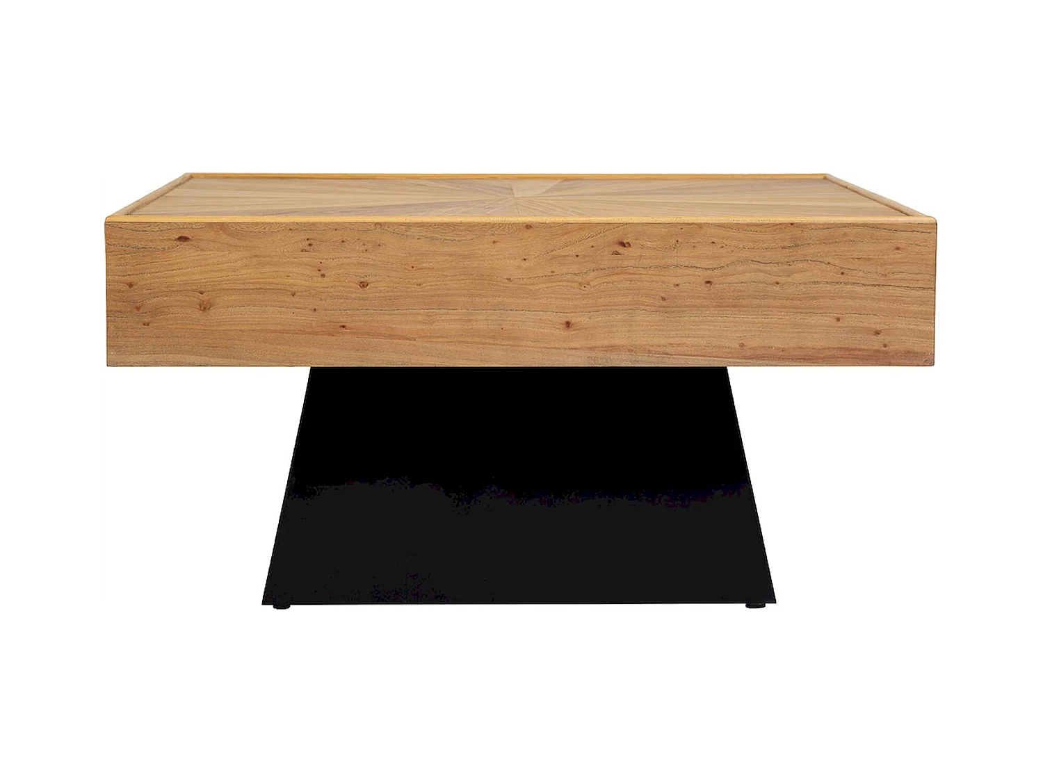 table dappoint carrée bois naturel et métal noir contemporain