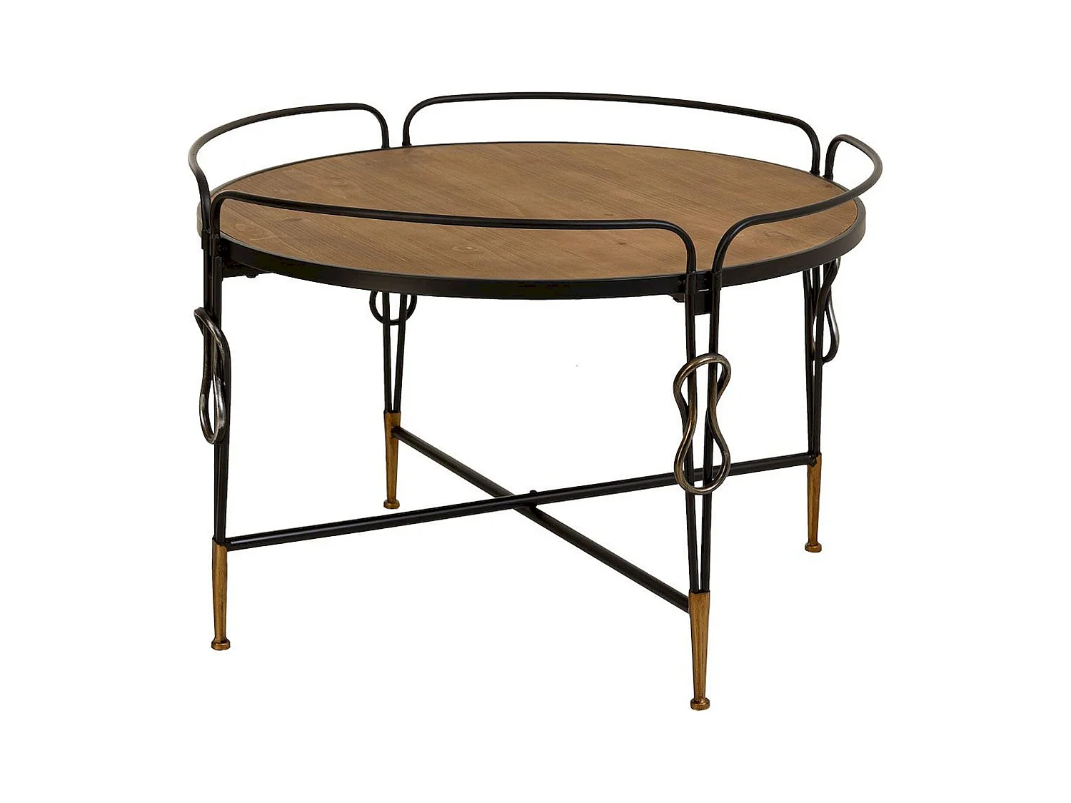 Table basse bois et métal noir design industriel élégant