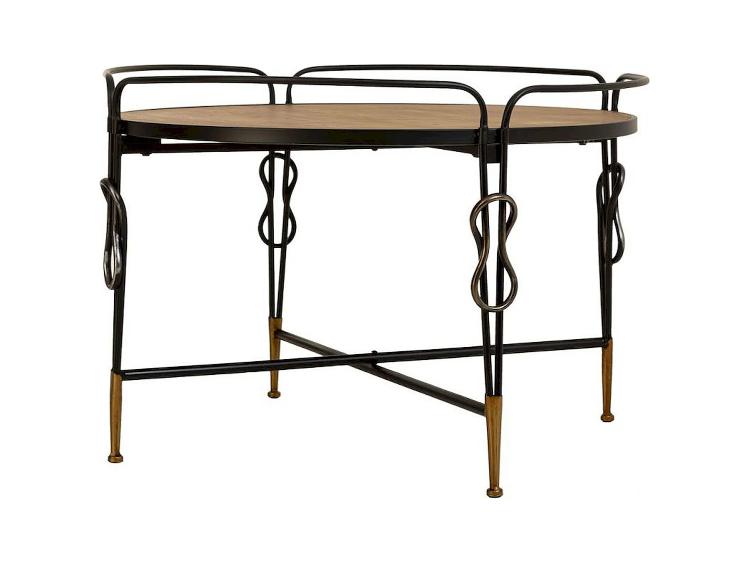 Table basse bois et métal noir design industriel élégant