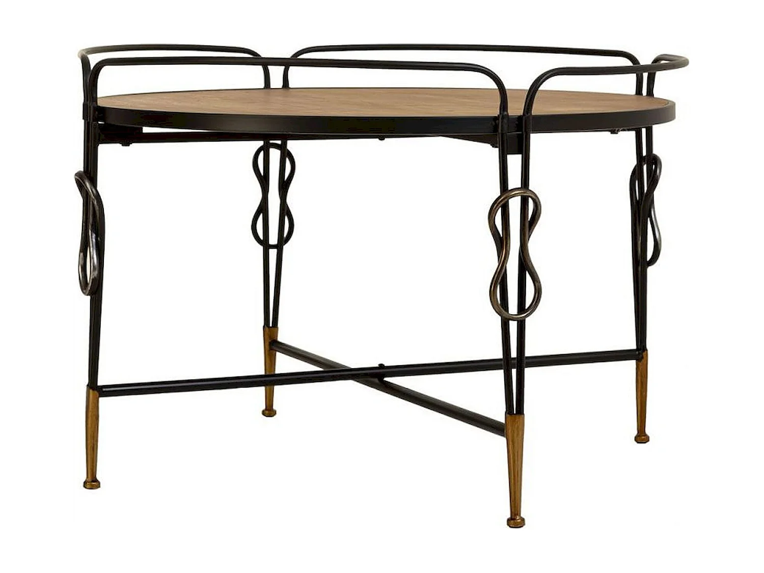 Table basse bois et métal noir design industriel élégant