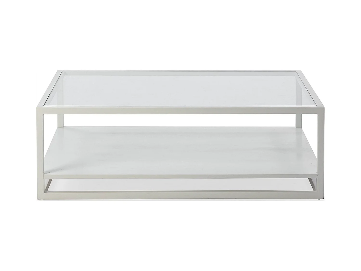 Table basse verre et bois de cèdre blanc design contemporain