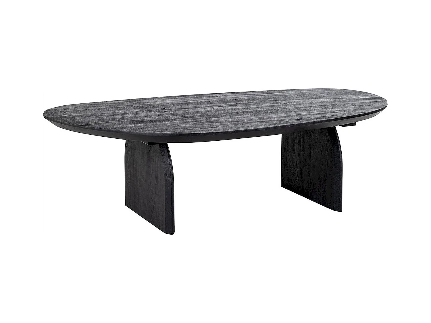 Table basse élégante en bois de manguier noir style contemporain