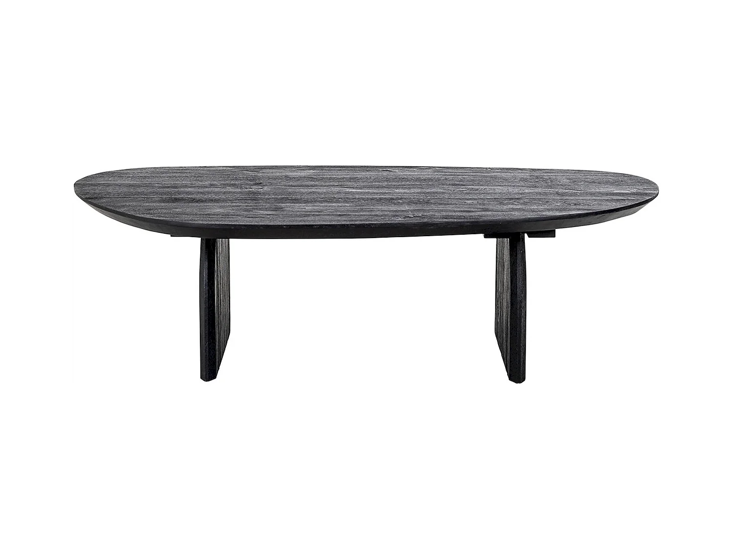 Table basse élégante en bois de manguier noir style contemporain
