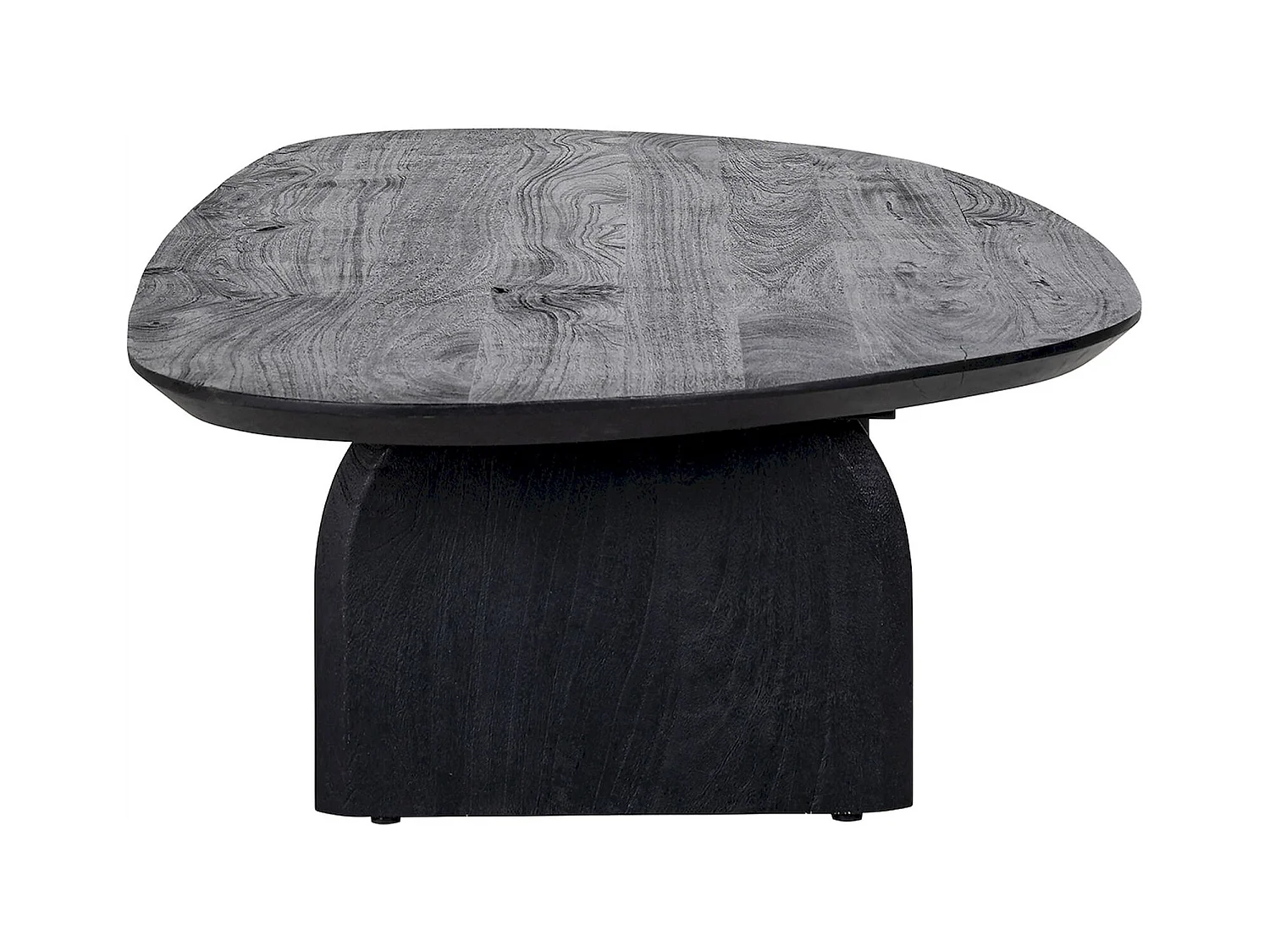 Table basse élégante en bois de manguier noir style contemporain
