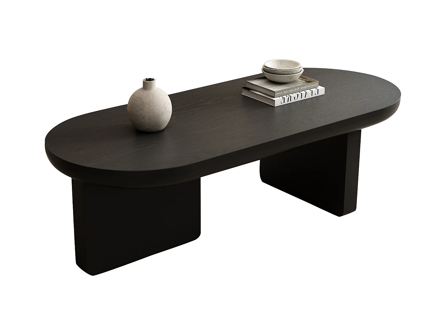 Table basse moderne - 119.7 x 49.8 x 35.5 cm - table de salon peinte à la bombe - MDF - noir