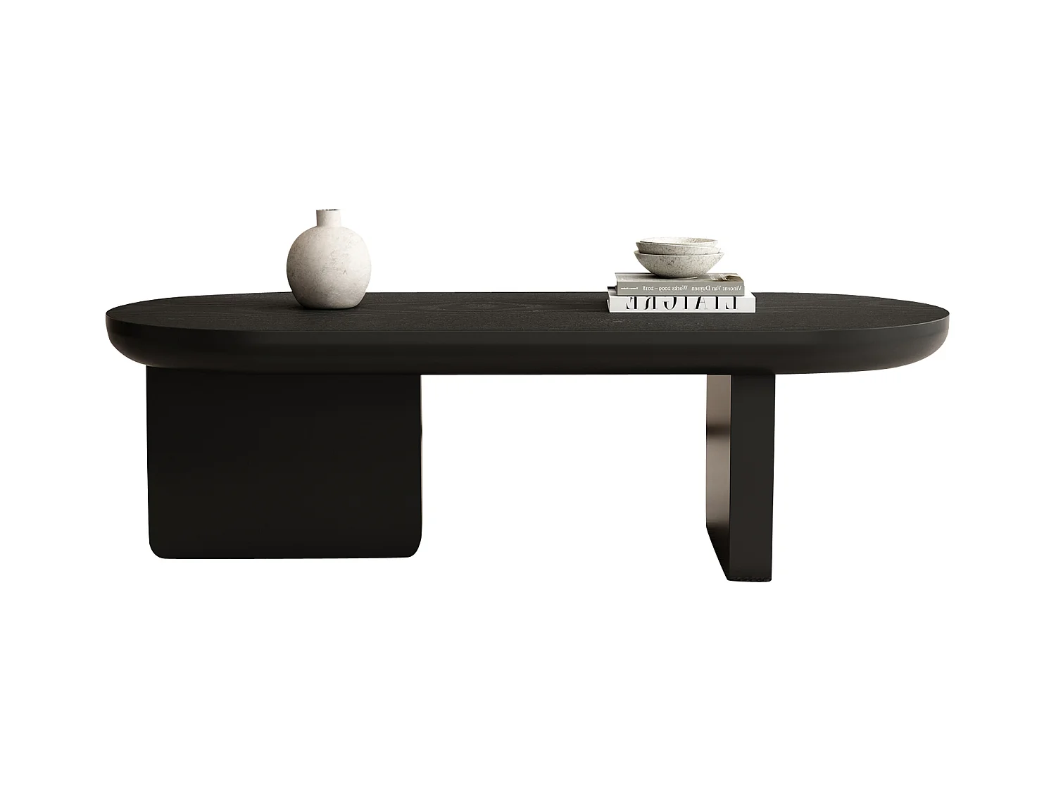 Moderner Couchtisch - 119,7 x 49,8 x 35,5 cm - Wohnzimmertisch lackiert - MDF - Schwarz