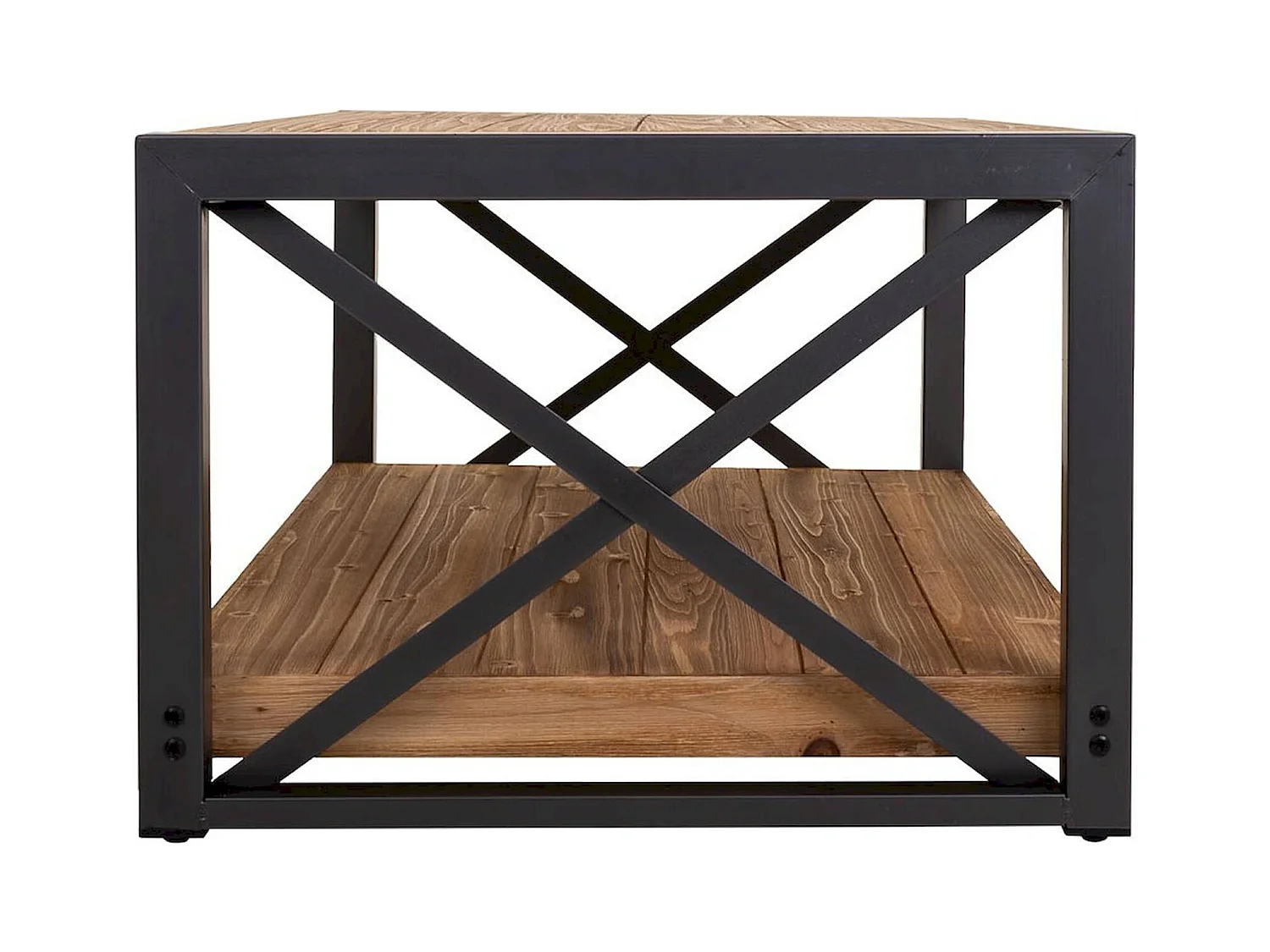 Table basse rectangulaire bois et métal style industriel chic