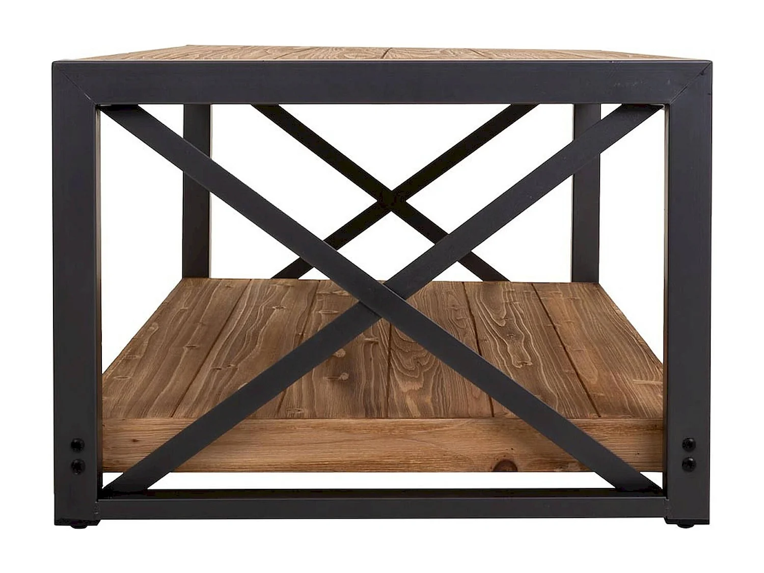 Table basse rectangulaire bois et métal style industriel chic