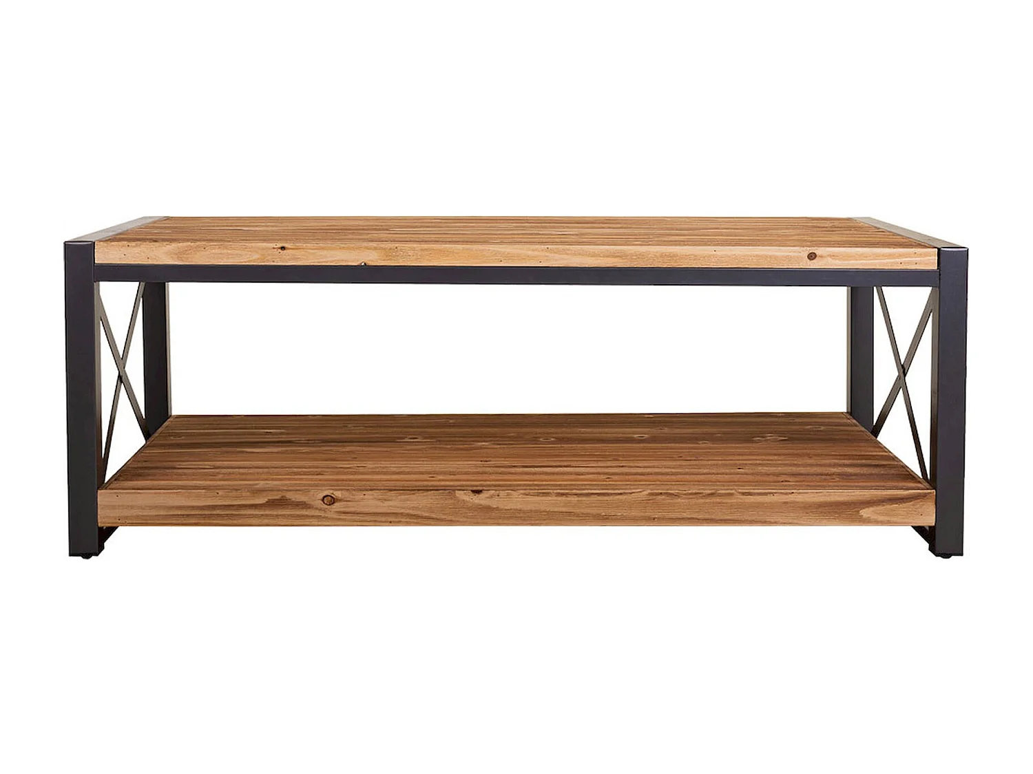 Table basse rectangulaire bois et métal style industriel chic