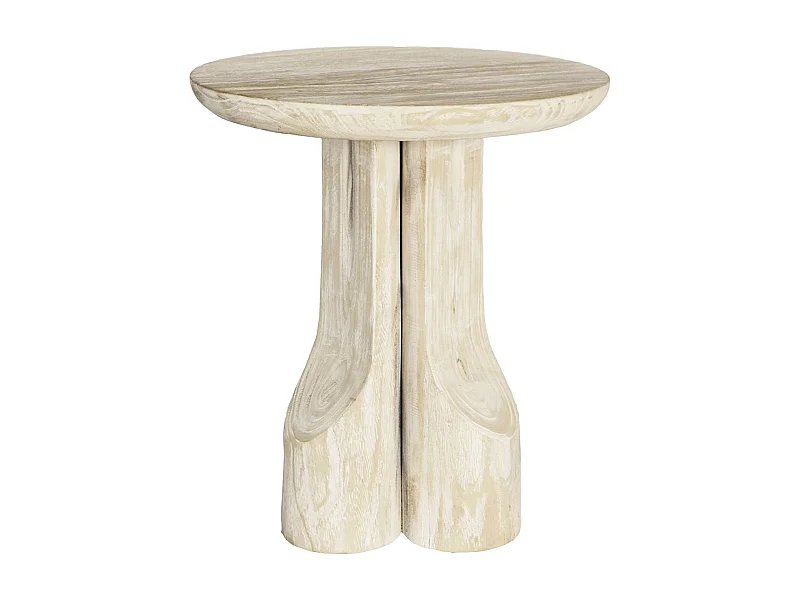 table basse ronde en bois naturel paulownia élégant