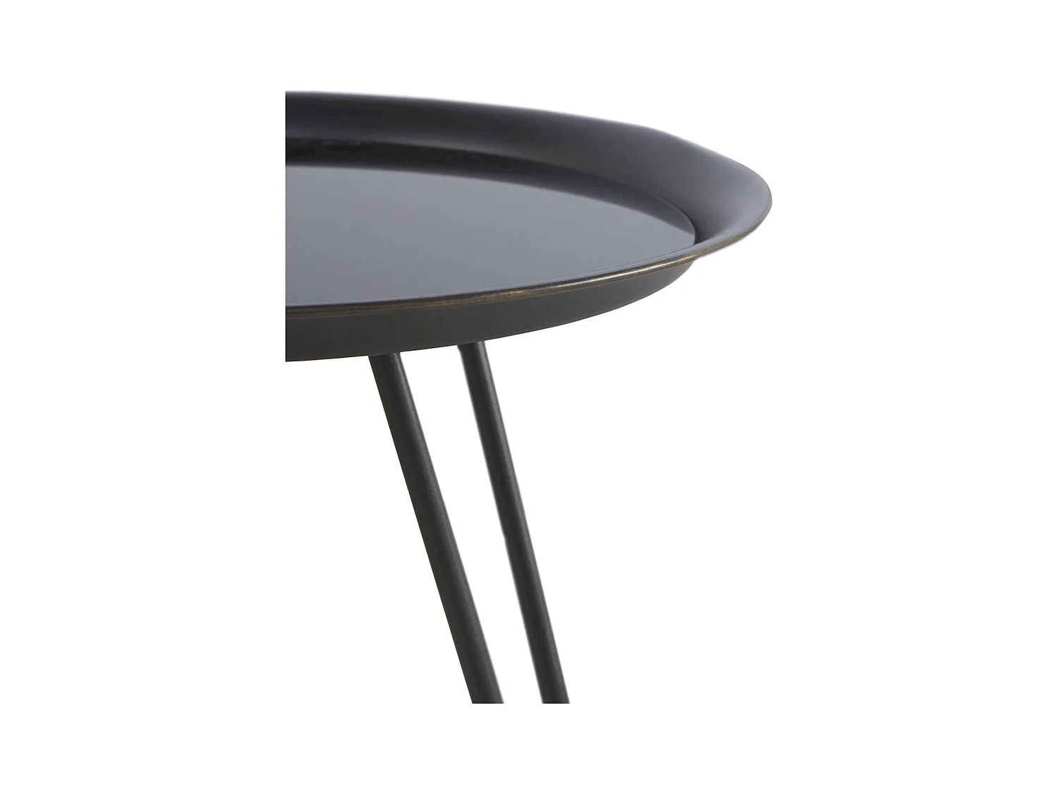 Table basse ronde métal noir style moderne intérieur