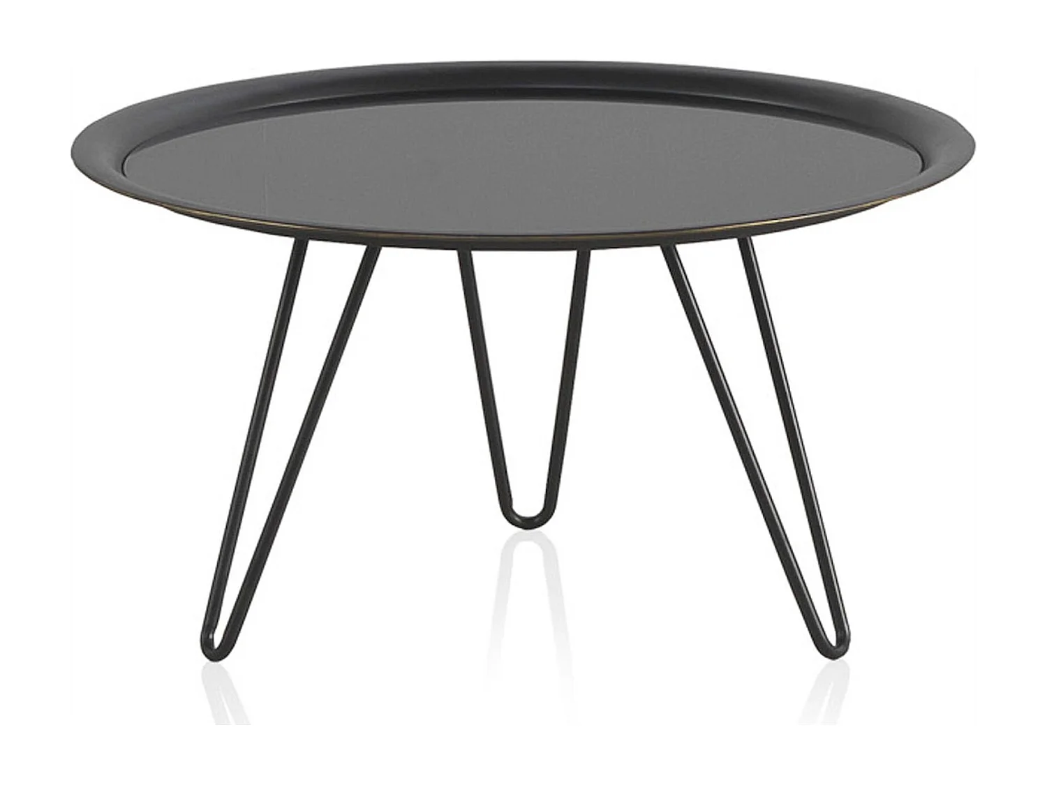 Table basse ronde métal noir style moderne intérieur