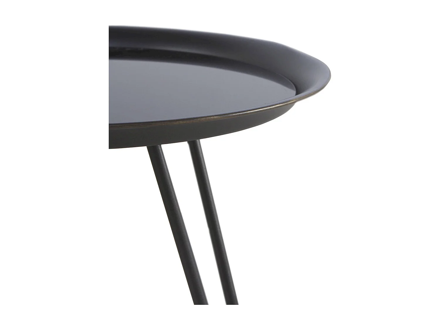 Table basse ronde métal noir style moderne intérieur