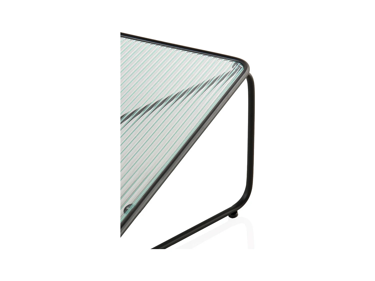 Table basse métal noir et verre design contemporain