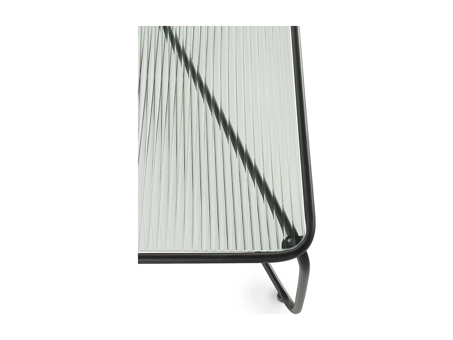 Table basse métal noir et verre design contemporain