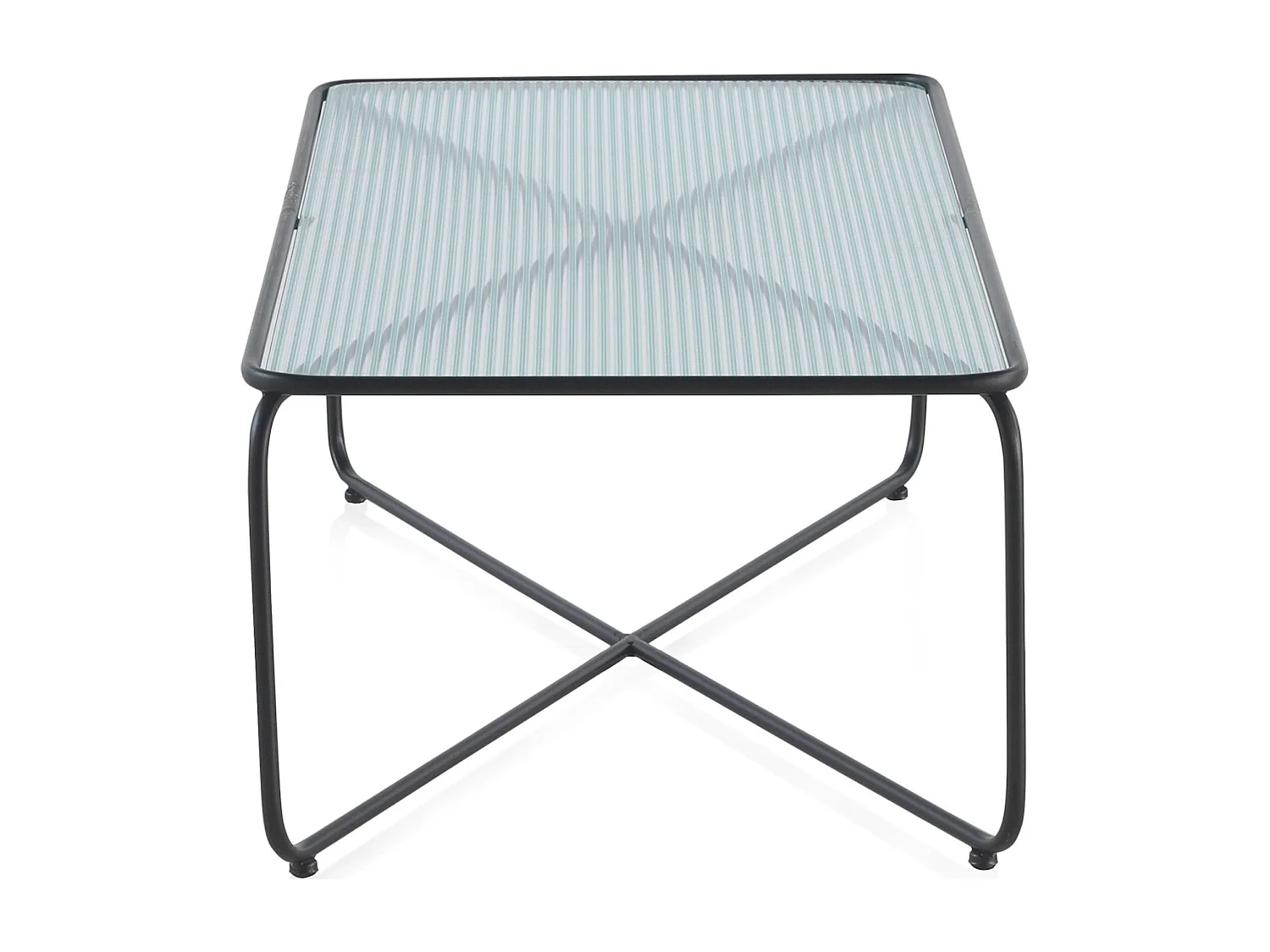 Table basse métal noir et verre design contemporain