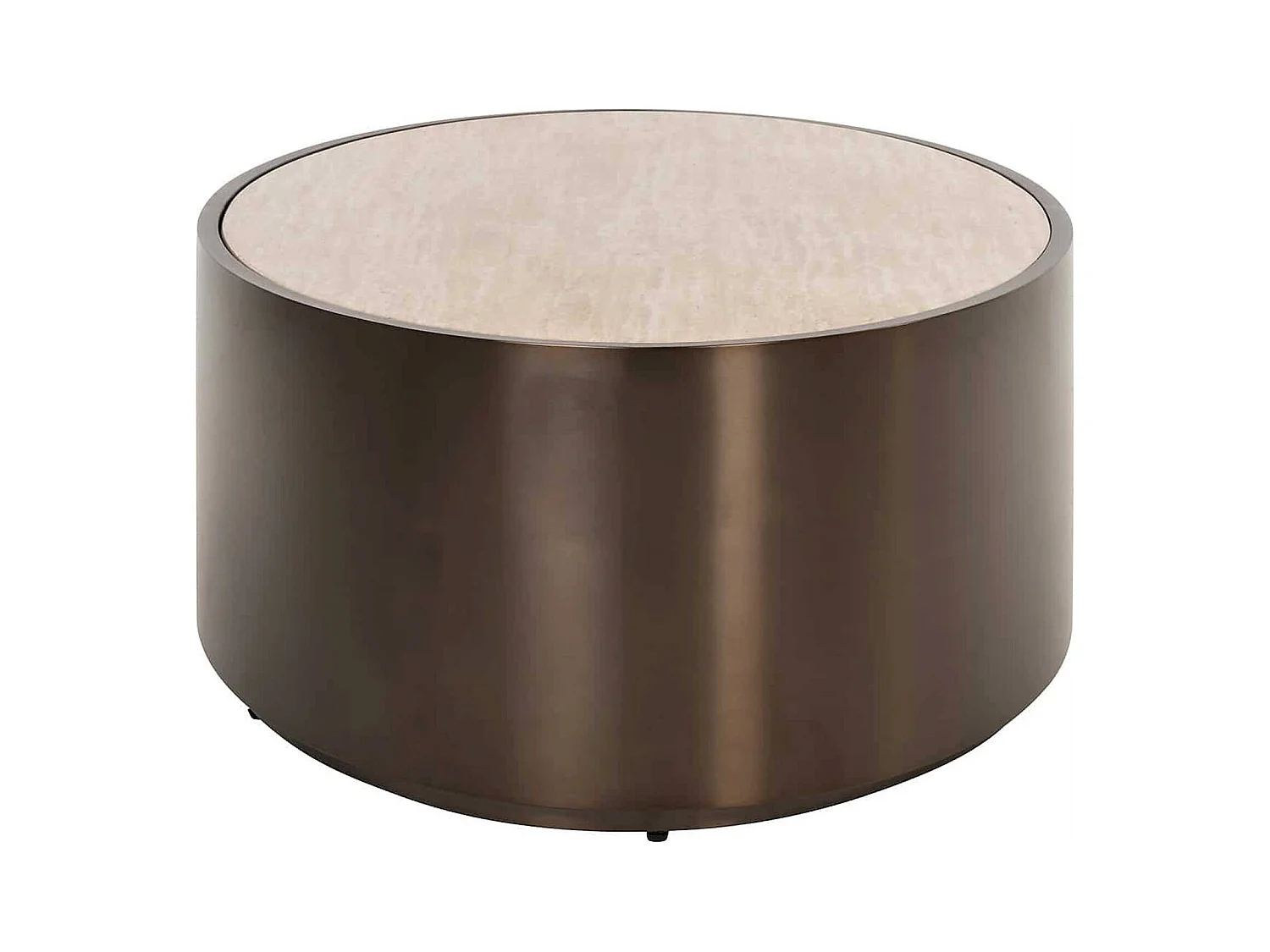 table basse ovale bronze effet marbre ambiance contemporaine