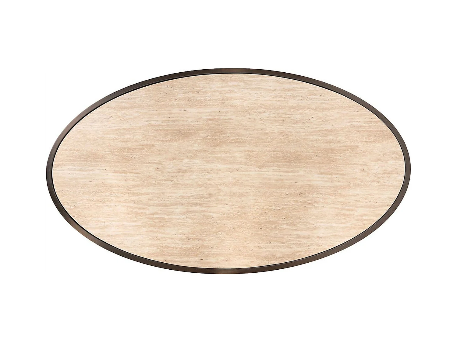 table basse ovale bronze effet marbre ambiance contemporaine