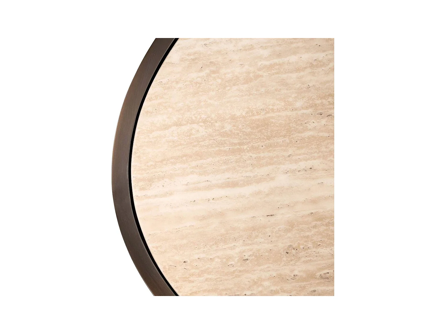 table basse ovale bronze effet marbre ambiance contemporaine