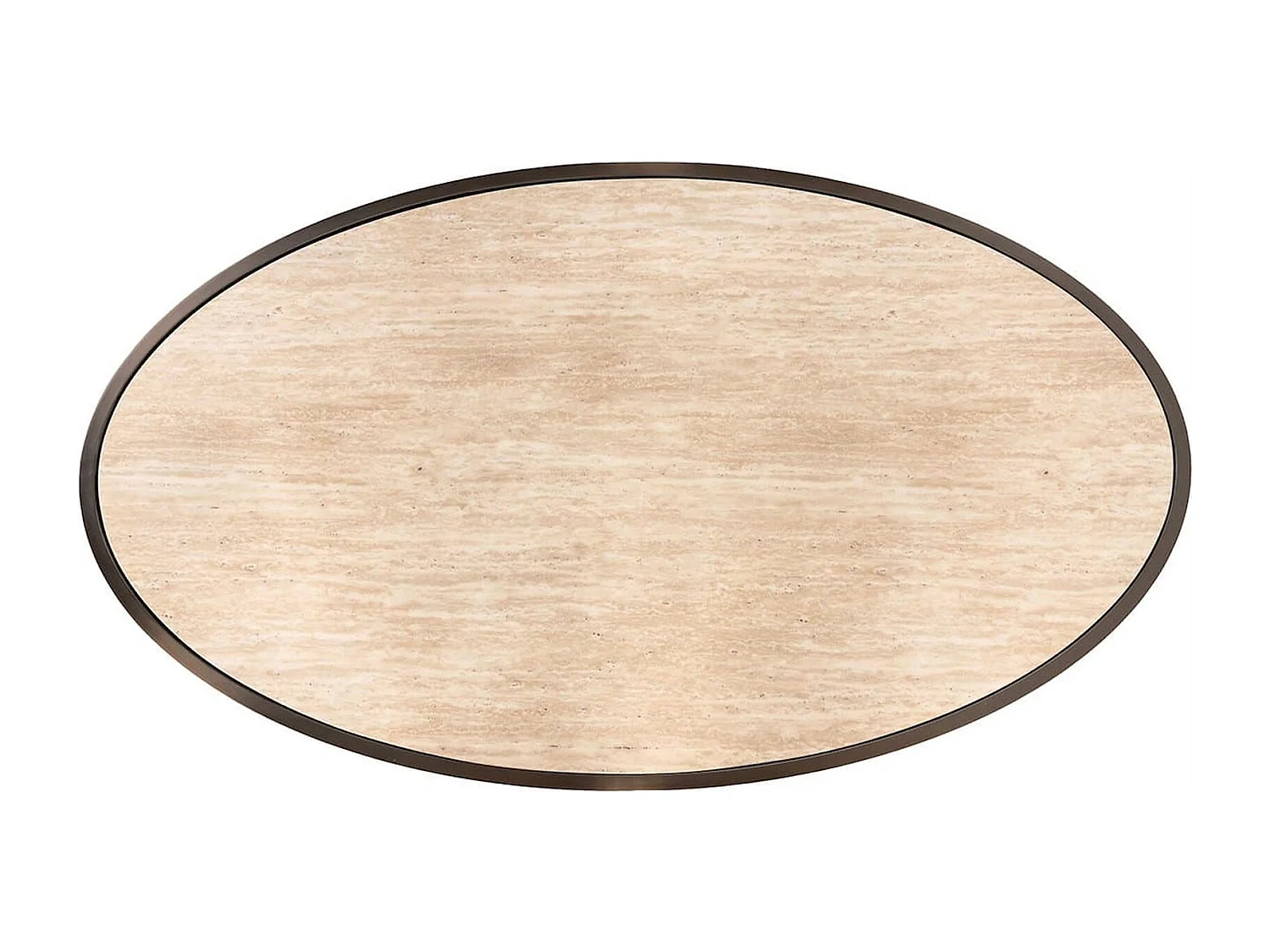 table basse ovale bronze effet marbre ambiance contemporaine