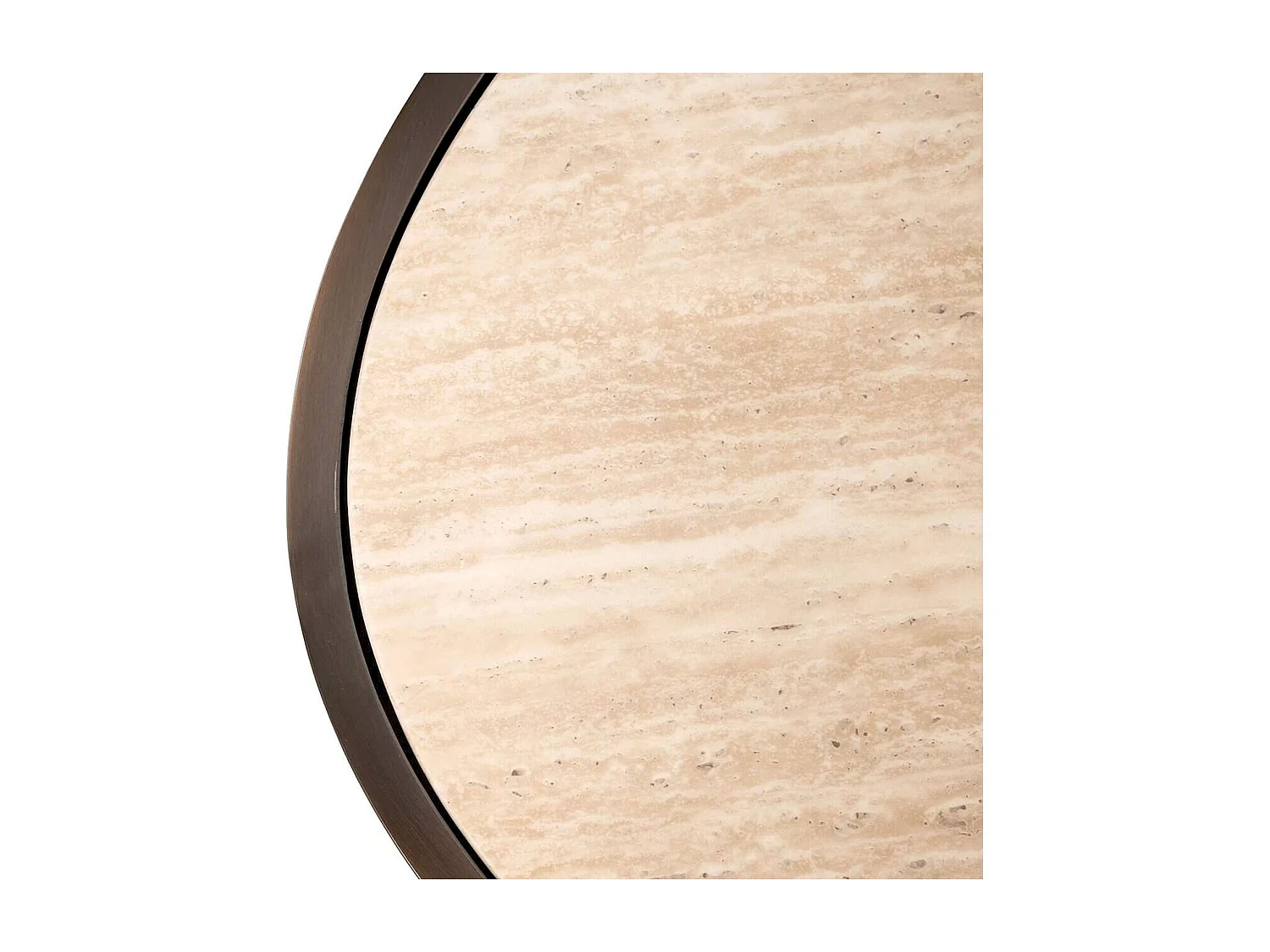 table basse ovale bronze effet marbre ambiance contemporaine