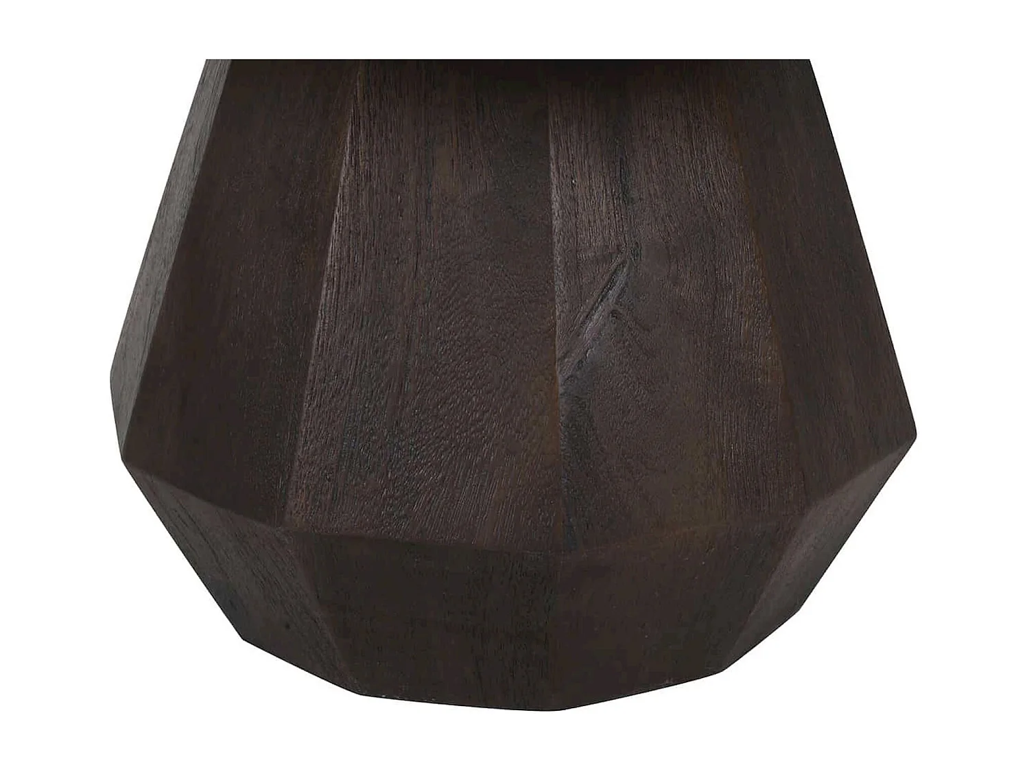 table basse ronde en marbre et bois de manguier brun élégant