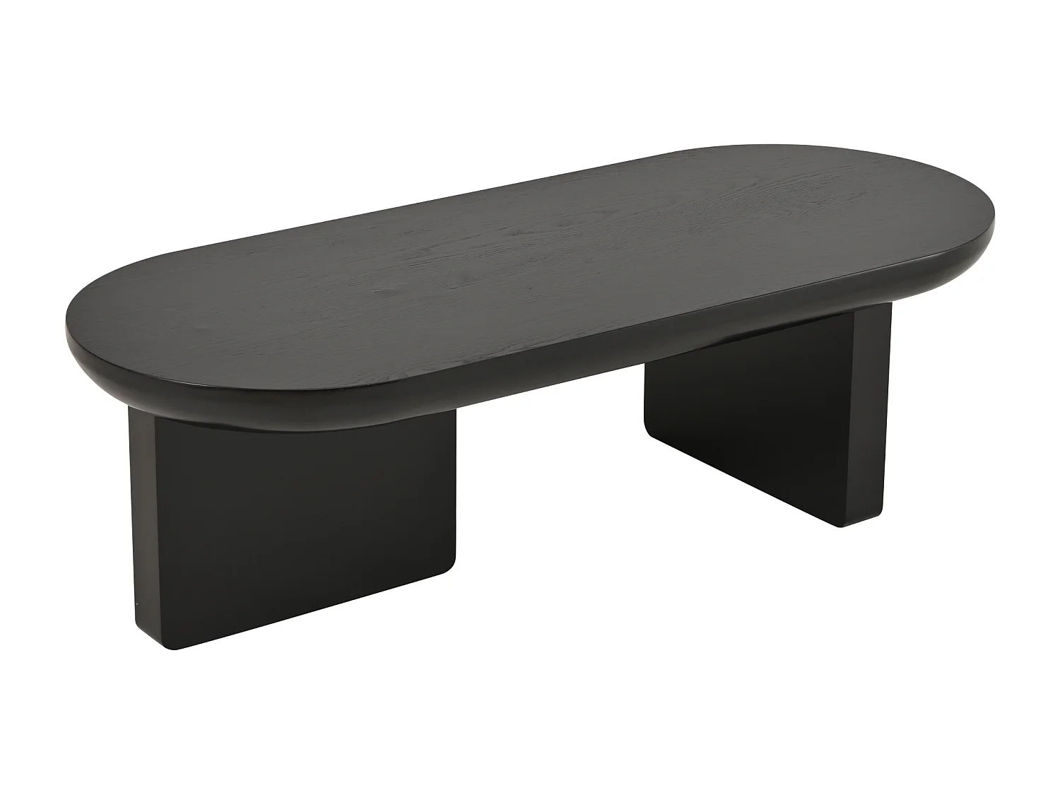 Table basse moderne 119.7x49.8x35.5 cm - Forme ovale - En MDF - Noir