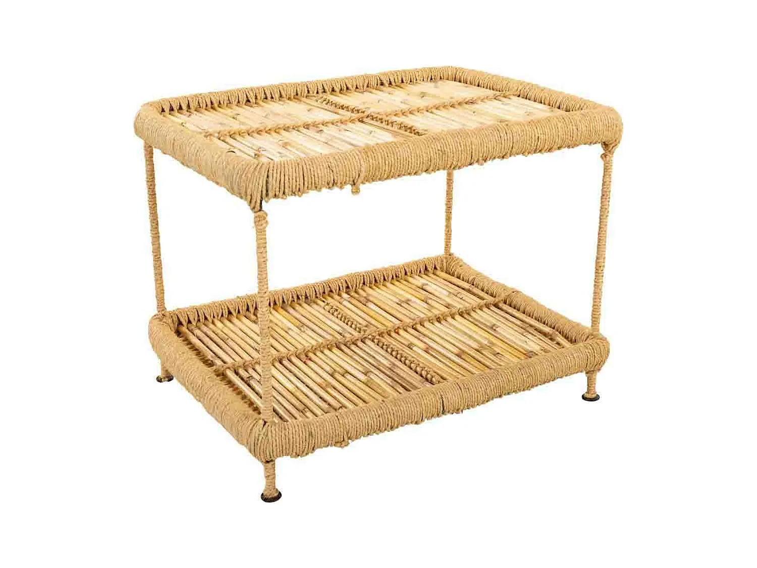 Table basse enfant en bambou naturel et corde tressée